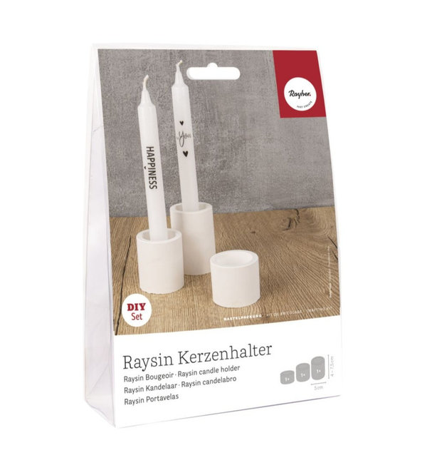 Rayher DIY Set Silikonform Kerzenhalter Raysin Kerzensticker